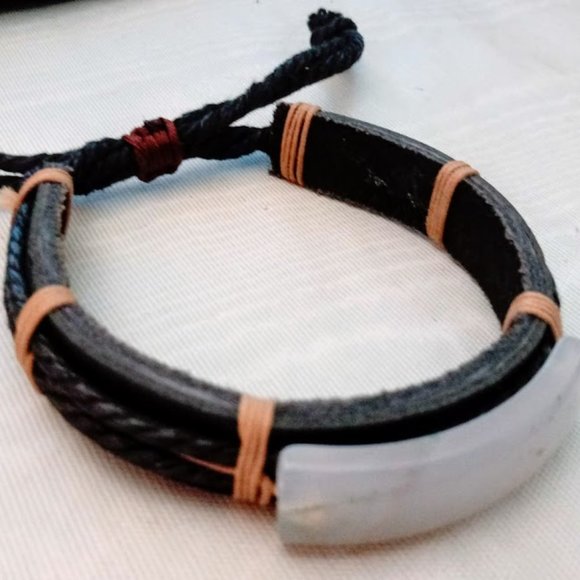 Ron Jon Other - 💚💲4/$20. Moonstone Leather Band Bracelet, Adjusts